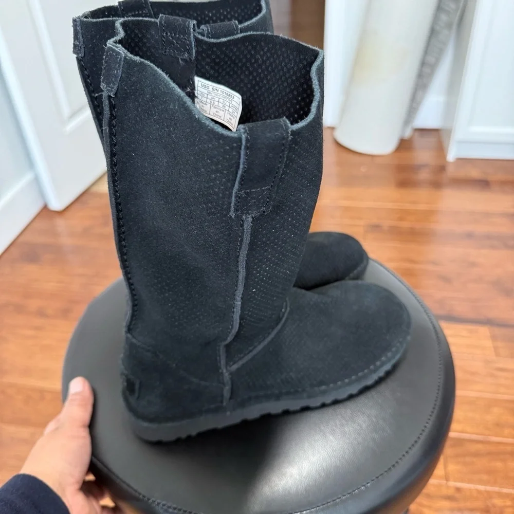 UGG Classic Black Unlined Perforated Tall Boot size 7